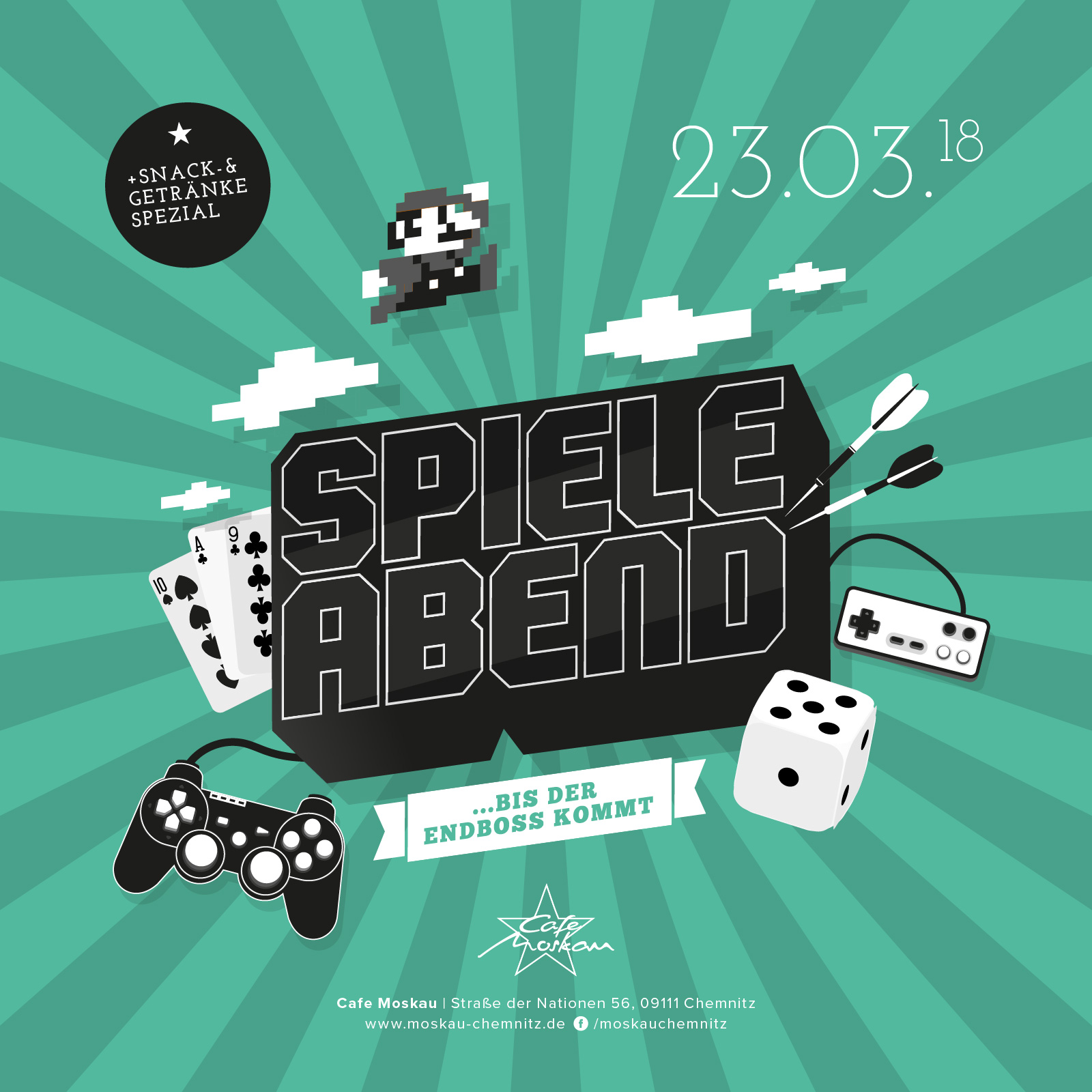 Spieleabend Level 3  Angebote Cafe Moskau